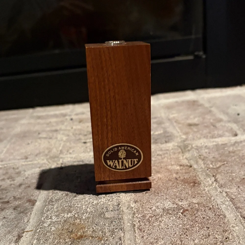 Vintage Solid American Walnut Owl Bud Vase Wood Decor - Picture 6 of 8